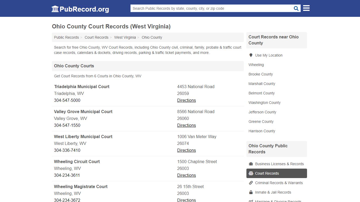 Free Ohio County Court Records (West Virginia Court Records)